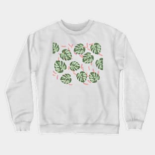 Mostera Leaves Pattern Crewneck Sweatshirt